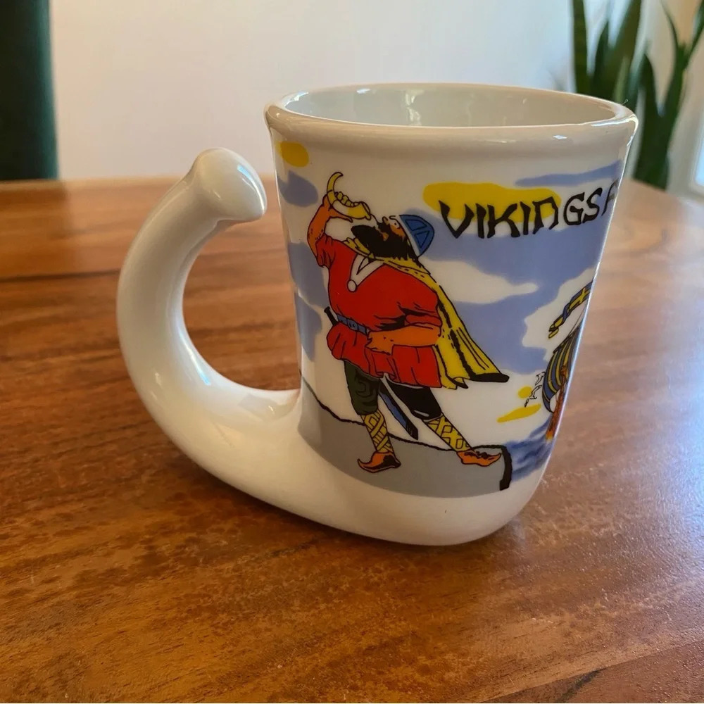 Horn Shaped Viking Mug with Swedish Design